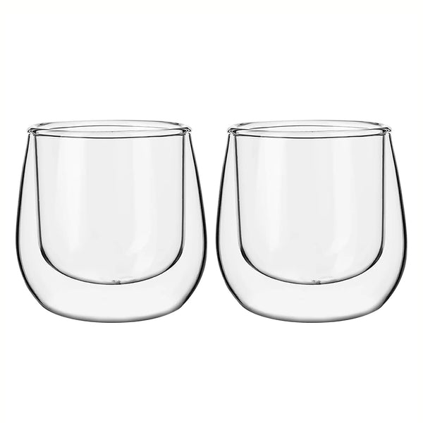 Set 2 MUG Glasso Vasos Doble Pared Vidrio 90 ML