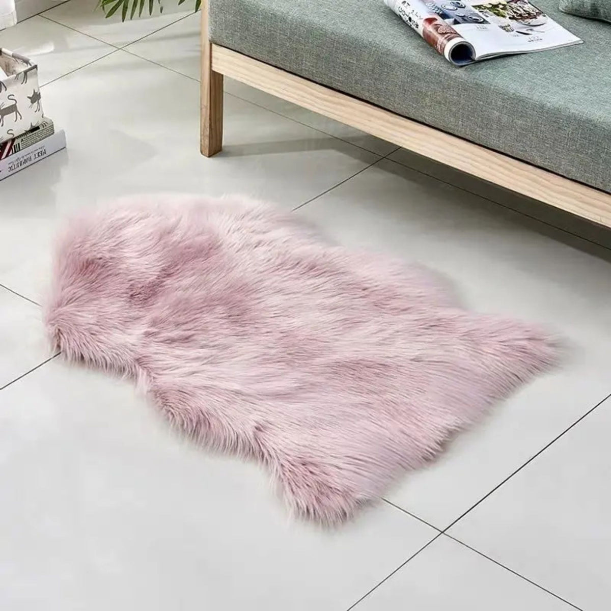 Alfombra Peluda Super Suave Manta Peluda 90x60 CM Rosa