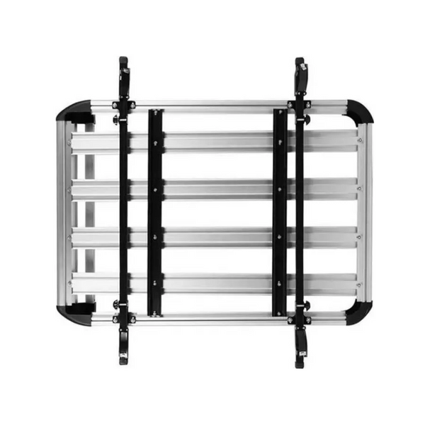 Parrila Techo Automóvil Aluminio 15x90x130 CM Barras Porta Equipaje Gris