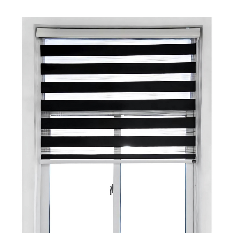 Cortina Roller Dúo Zebra Negra 160x220 CM