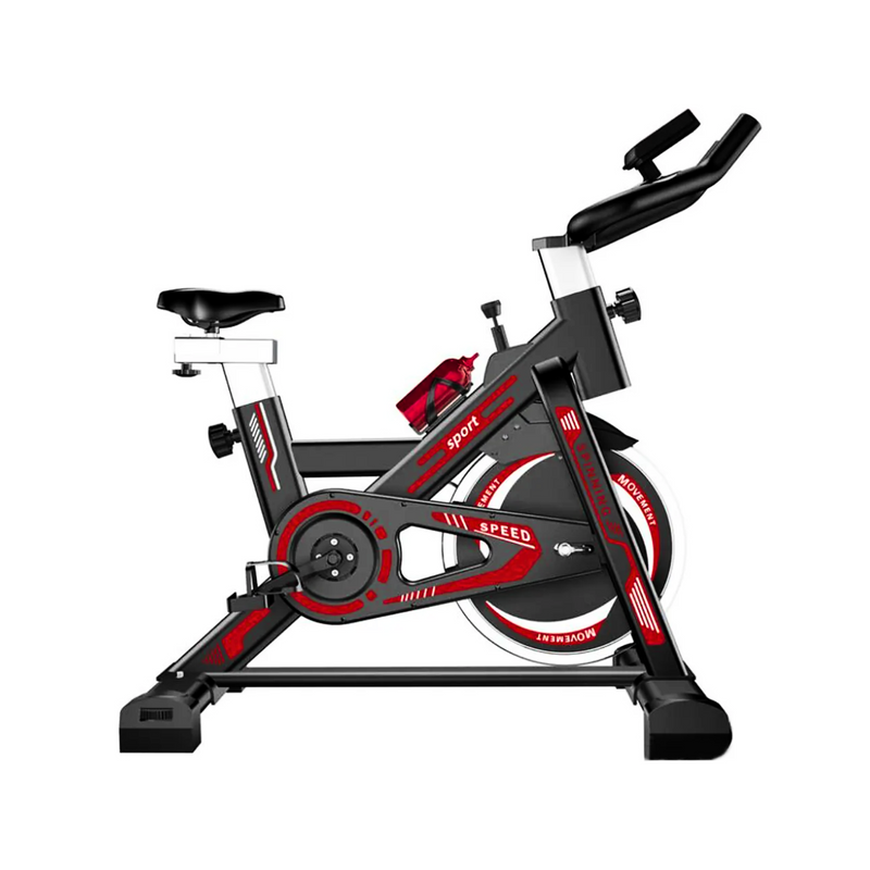 Bicicleta Estática Spinning Profesional 120 KG Rojo