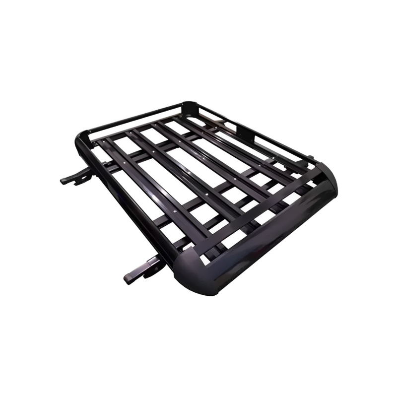 Parrila Techo Automóvil Aluminio 15x90x130 CM Barras Porta Equipaje Negro