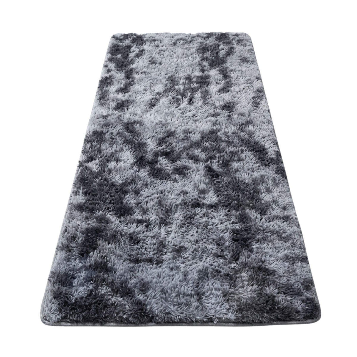 Alfombra Bajada Cama Peluda Super Suave Plomo Oscuro