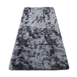 Alfombra Bajada Cama Peluda Super Suave Plomo Oscuro