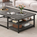 Mesa Centro Multifuncional Madera Metal 120x60x42 cm