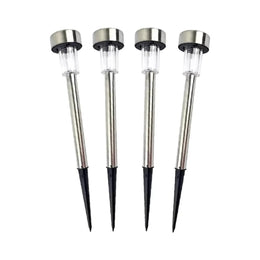 Set 4 Faroles LED Solar Jardin Estaca 5,5x5,5x36,5 CM RGB