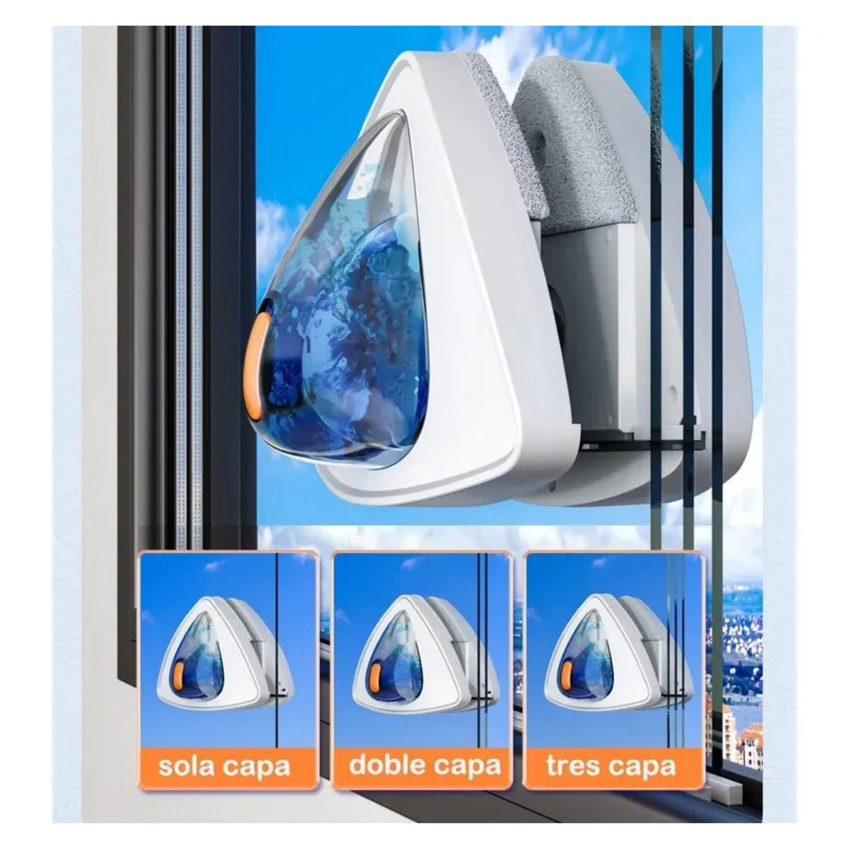 Limpia Vidrios Ventanas Magnéticos Termopanel Dispensador