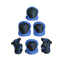 Casco Bicicleta Rodilleras Infantil Niños Anticaída Azul