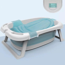 Bañera Tina Bebé Pegable Antideslizante 85x53x25 CM Celeste