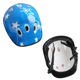 Casco Bicicleta Rodilleras Infantil Niños Anticaída Azul