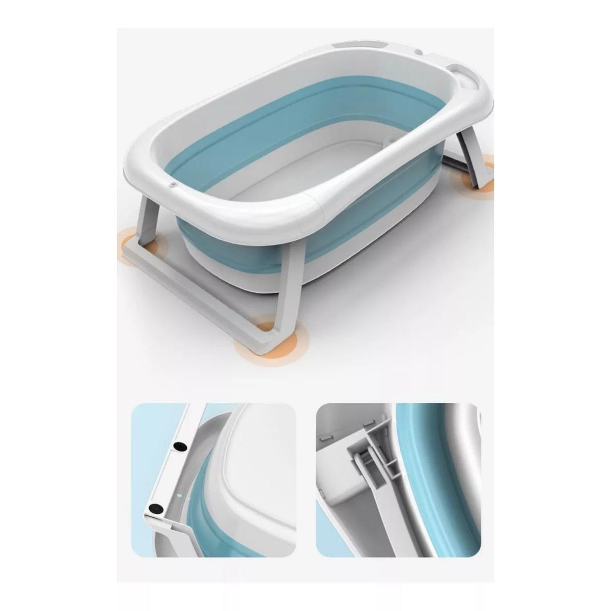 Bañera Tina Bebé Pegable Antideslizante 85x53x25 CM Celeste