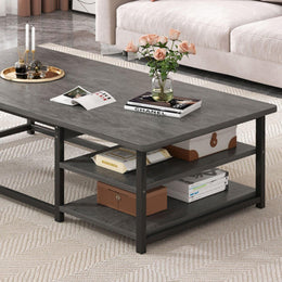 Mesa Centro Multifuncional Madera Metal 120x60x42 cm