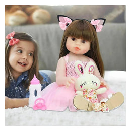 Muñeca Infantil Reborn Bebé Realista Silicona Lavable