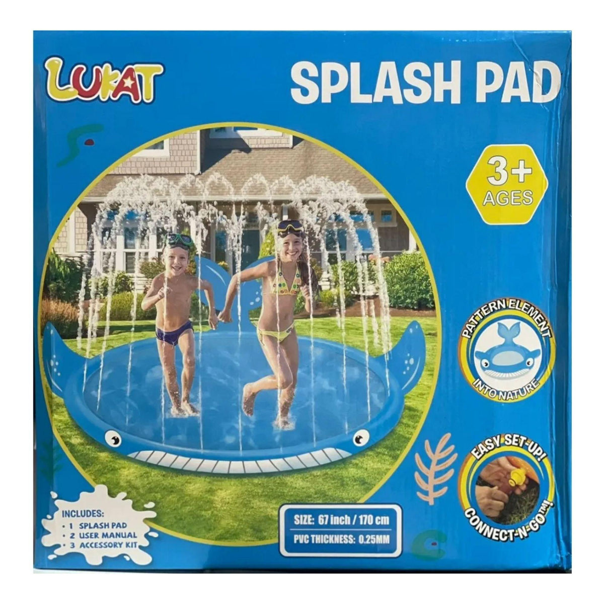 Alfombra Piscina Rociador Agua Infantil Niño Verano 1,7x67 CM