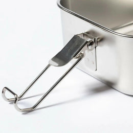 Contenedor Tupper Hermético Doble Acero Inox. Bambú Vinckers 940 ML
