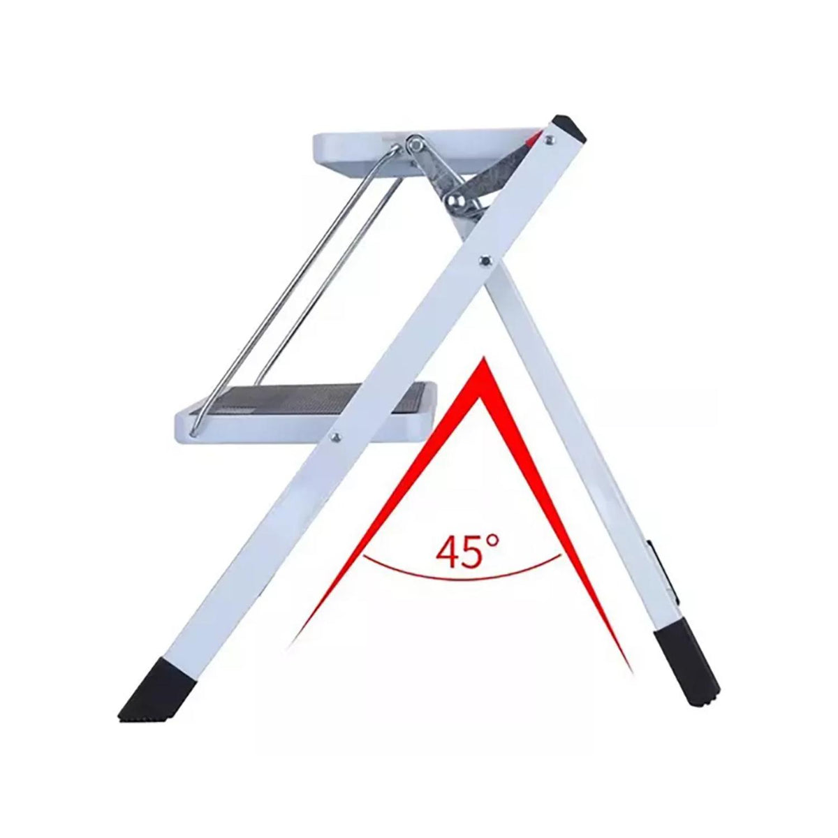 Escalera Multiuso Pegable 2 Peldaños Compacta 54.5x49.5x44.5 CM Blanco