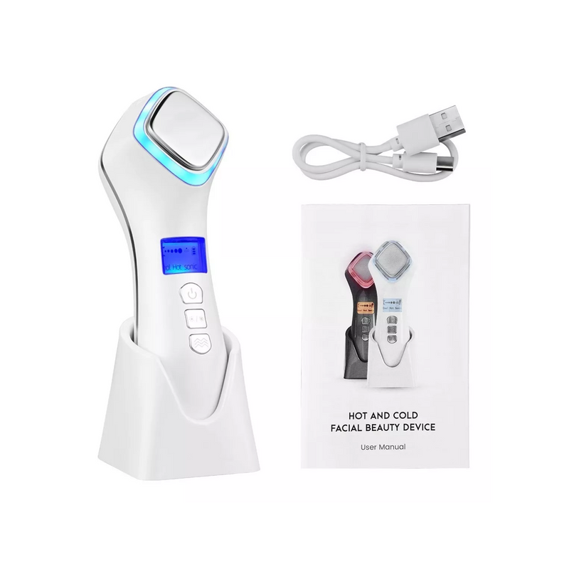 Masajeador Eléctrico Facial Terapia Rostro Ultrasónico Crioterapia Control