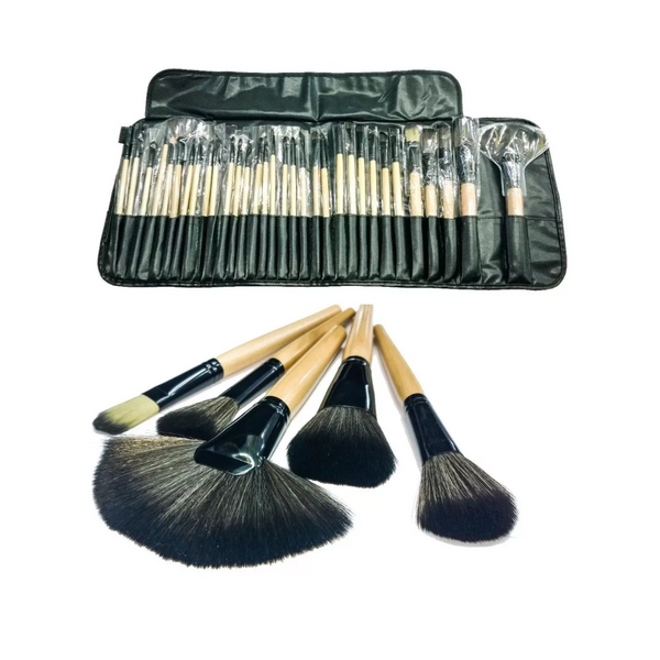 Set 32 Pinceles Brochas Maquillaje Profesional Hipoalergénico Bolso Organizador