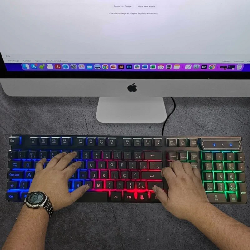 Kit Gamer Teclado + Mouse RGB Colores