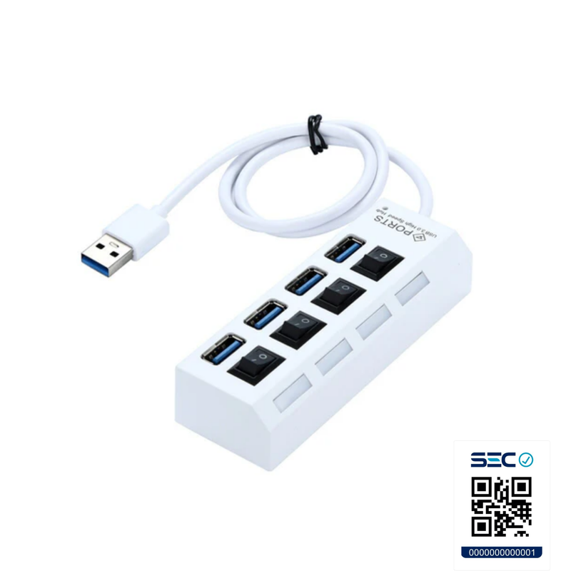 Hub USB 2.0 Switch 4 Puertos Blanco