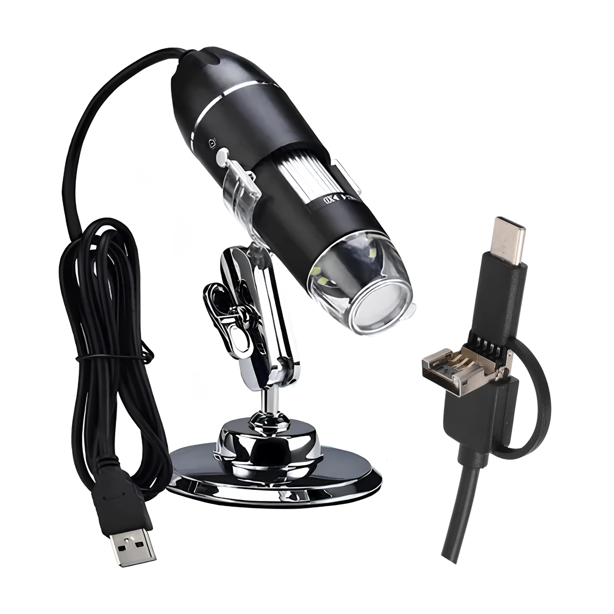 Microscopio Digital USB 1600x Cámara 8 LED PC