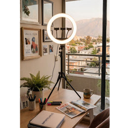 Aro Luz Profesional Gigante 45 CM 3 Soportes Trípode 2.10