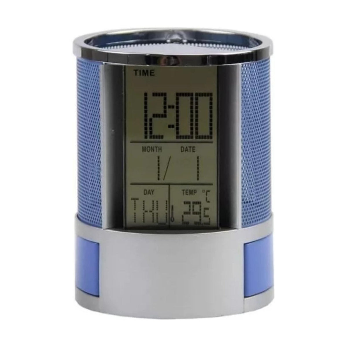 Organizador Bolígrafo Portalápices Reloj Alarma Pantalla LCD