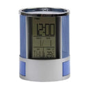 Organizador Bolígrafo Portalápices Reloj Alarma Pantalla LCD
