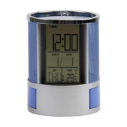 Organizador Bolígrafo Portalápices Reloj Alarma Pantalla LCD