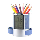 Organizador Bolígrafo Portalápices Reloj Alarma Pantalla LCD