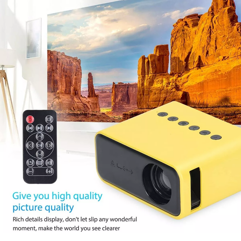 Mini Proyector Led Videos Yt500 Usb Amarillo