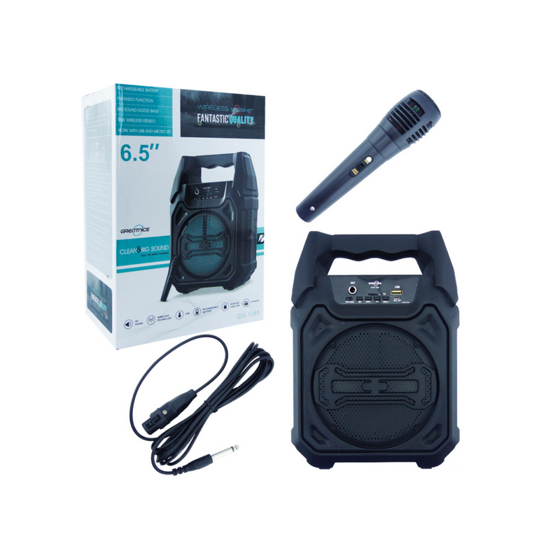 Parlante Karaoke Bluetooth GTS 6.5" Microfono USB TF