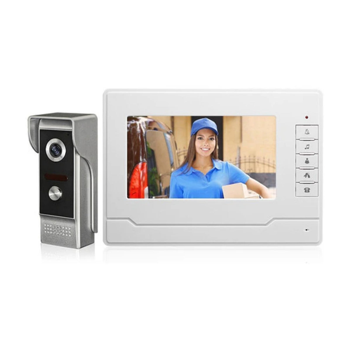 Timbre Video Camara Citofono Pantalla 7" 15 Watt Blanco