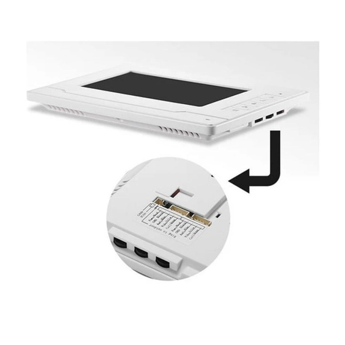 Timbre Video Camara Citofono Pantalla 7" 15 Watt Blanco