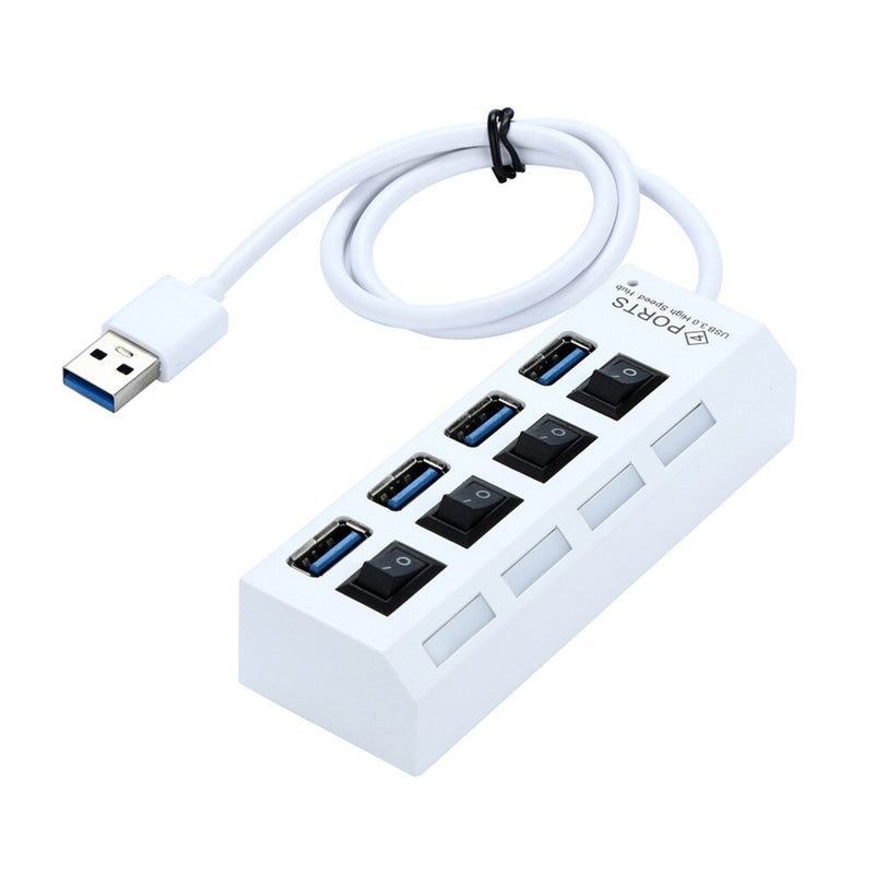 Hub USB 2.0 Switch 4 Puertos Blanco